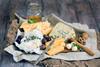 A rustic cheeseboard