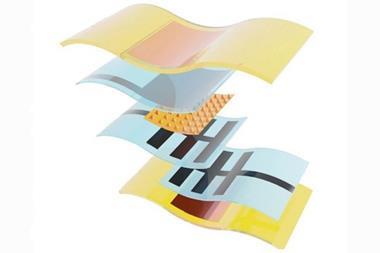 An illustration depicting the materials and overall assembly of the biodegradable pressure sensor