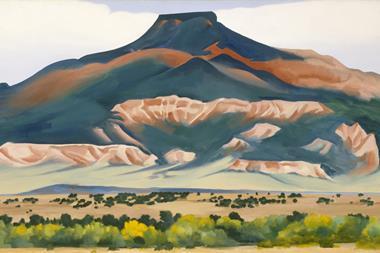 A reproduction of Georgia O'Keeffe's painting "Pedernal"