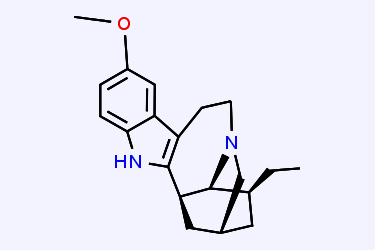 An image showing the structure of ibogaine