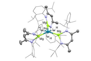 An image showing a single-crystal X-ray derived model of [MH6] complex