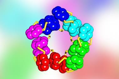 An image of the top view of the central cavity of the macrocycle
