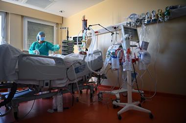 An image showing a Covid-19 patient
