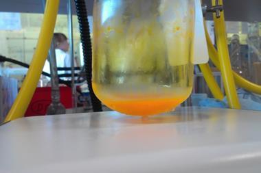 An image showing a compound in a flask