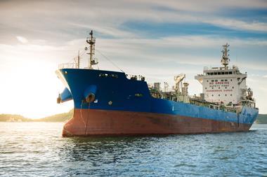 A photograph of a tanker ship at sea