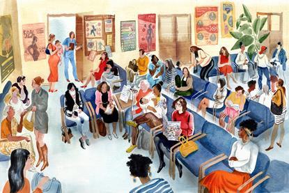 Women in medical waiting room