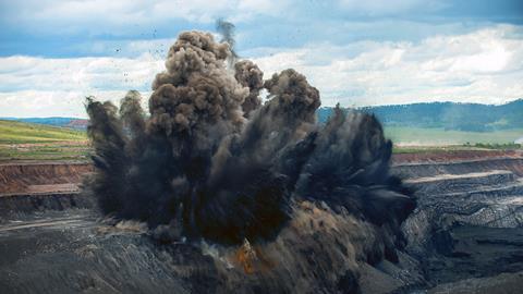 Explosion in an open coal mine