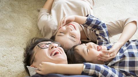 Happy and smiling family portrait 